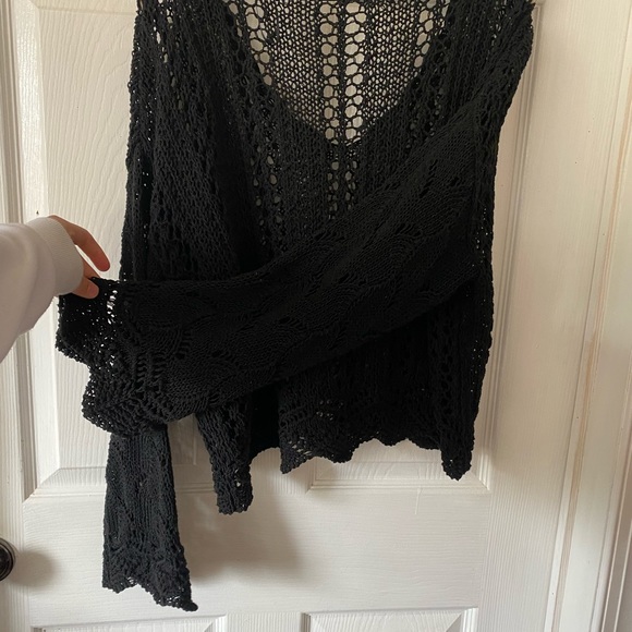 zara black oversized open net sweater - Picture 5 of 9